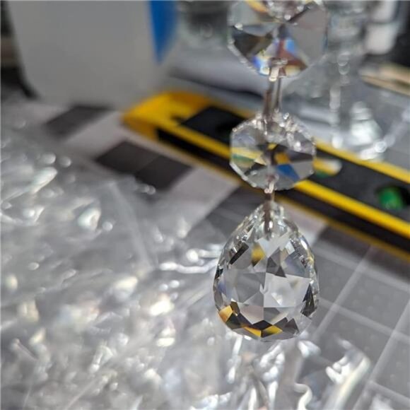 24 Pcs Teardrop Chandelier Prisms Candle Chandelier Crystal Pendants - Picture 6 of 8